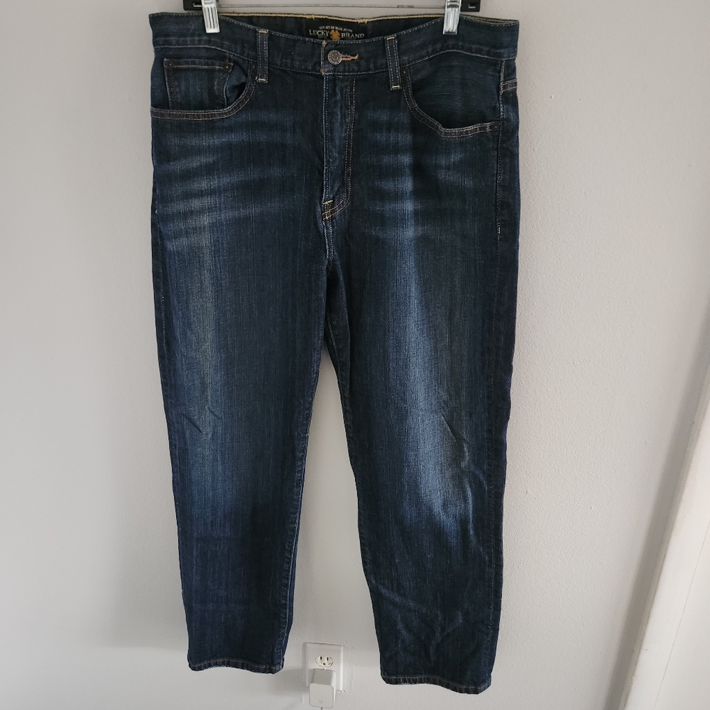 Lucky Brand Classic Straight Leg Blue Jeans Size Dark Wash Men's 36 x 30